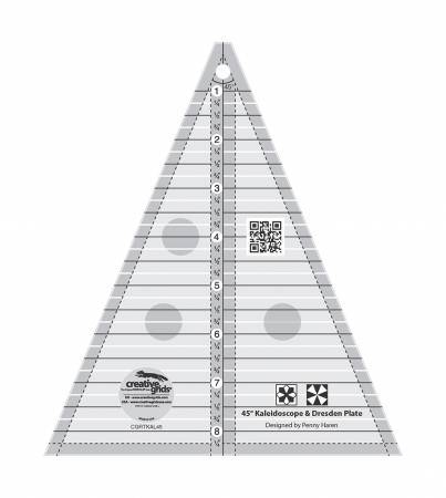 Creative Grids Ruler 45 Degree Kaleidoscope & Dresden Plate