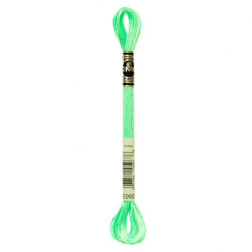 DMC #317W Light Effects Floss 8m - Neon Green E990