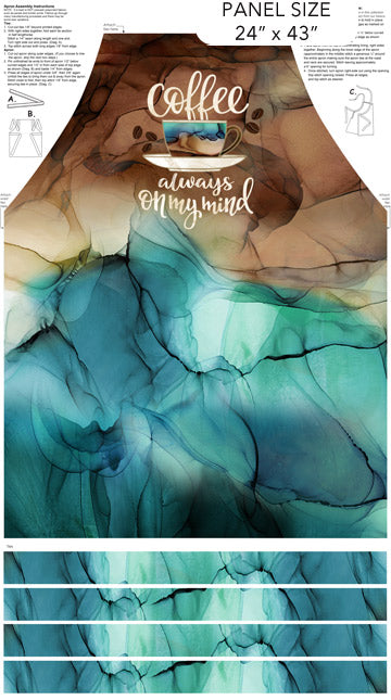 Barista Lt Teal Apron Panel