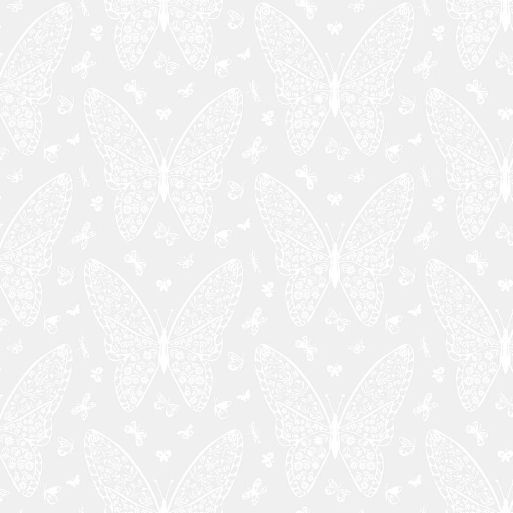DS - Monochrome White Giving Me Butterflies