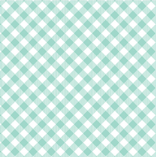 Enjoy The Ride Gingham Plaid Aqua