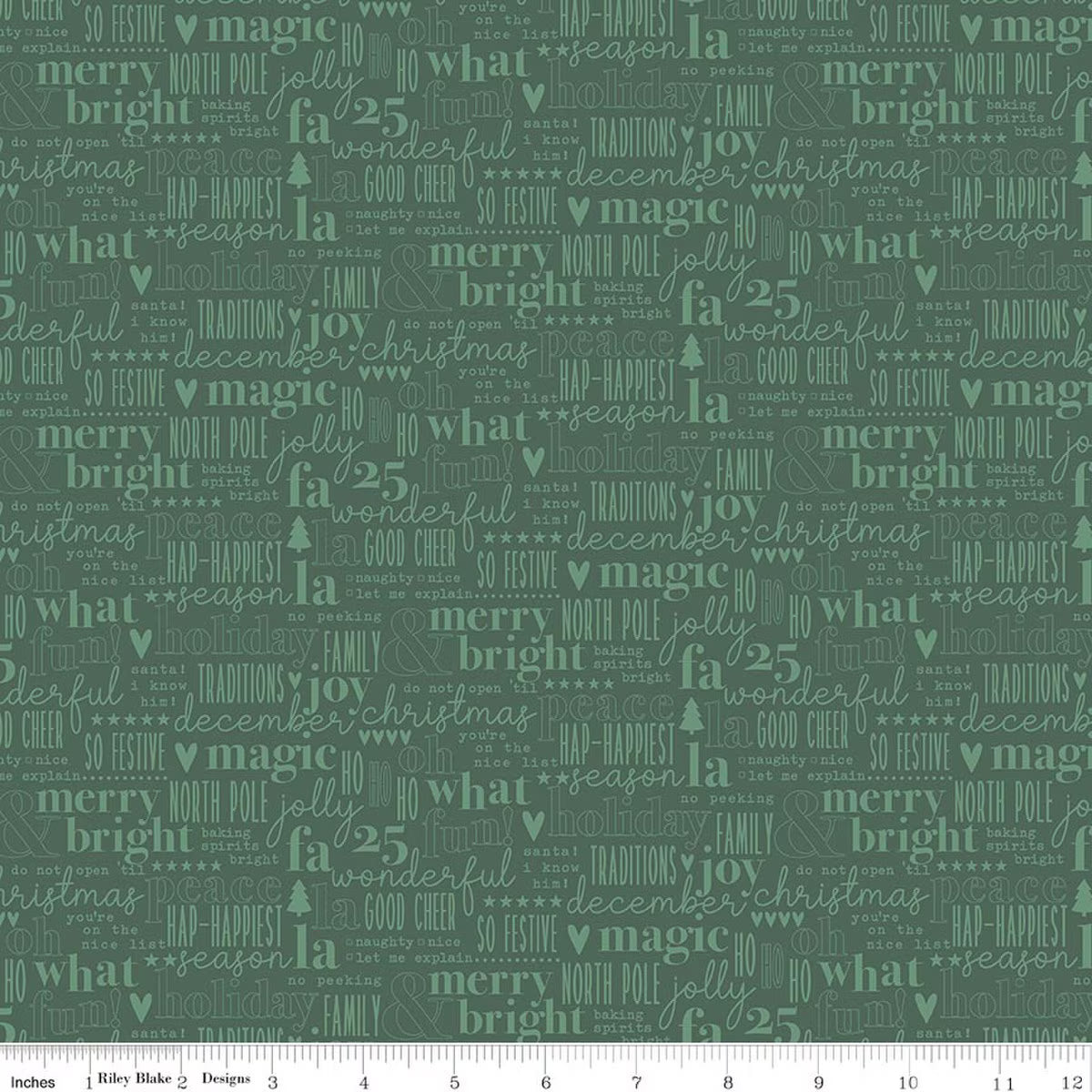 Evergreen Wishes Text Green