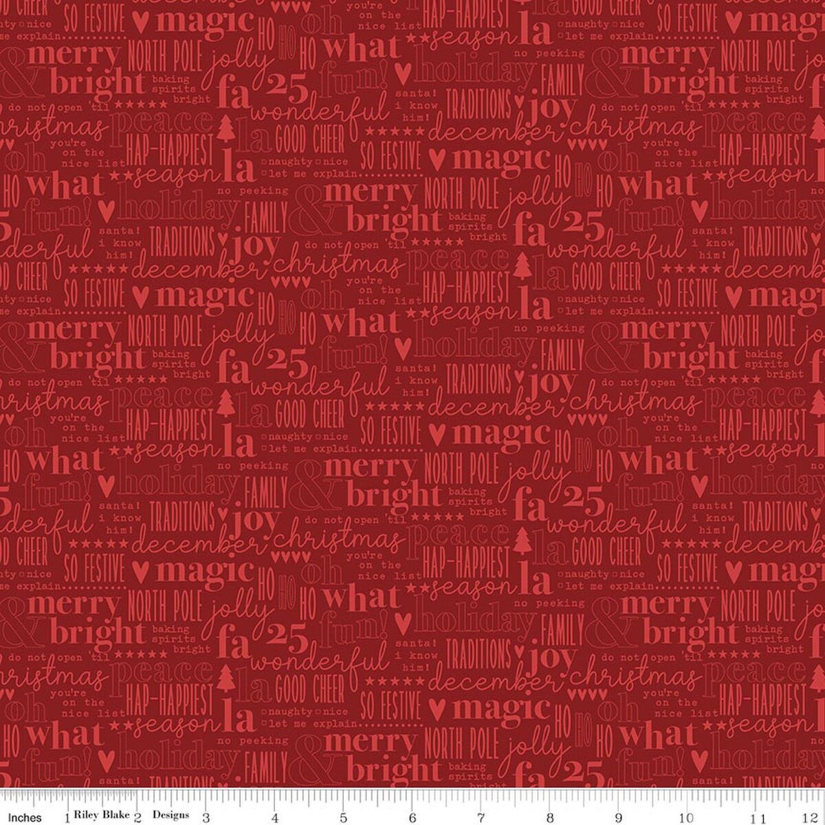 Evergreen Wishes Text Red
