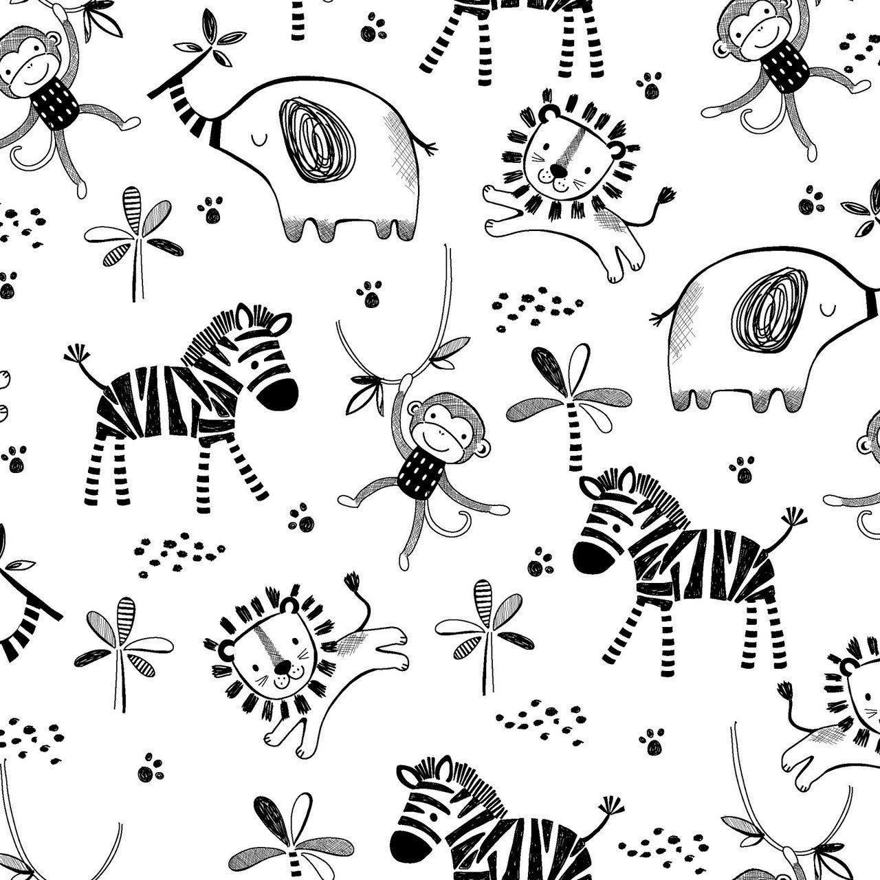 Flannel Print White Safari