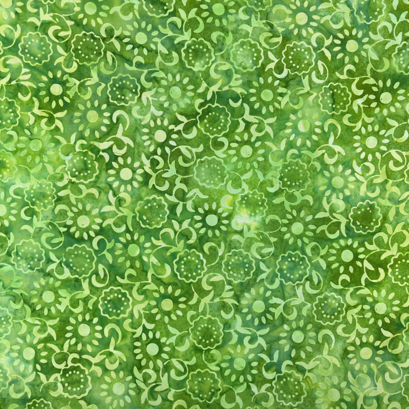 Batiks - Green Floral Print