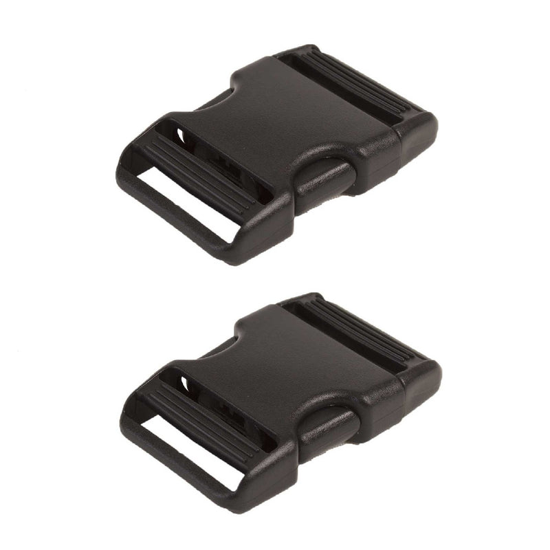 Side-Release Buckle 1in Black Plastic 2pk 1 HAR1SRBBTWO