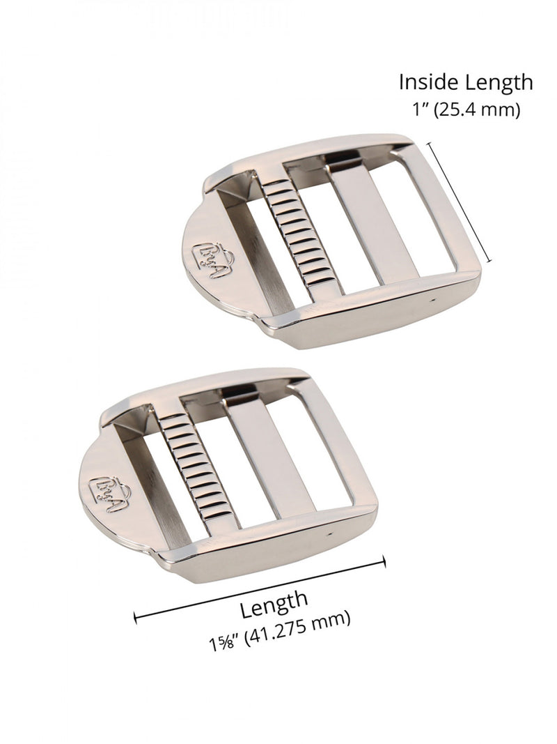 1in Strap Adjuster Nickel Set of Two - HAR1STANTWO