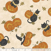 Halloween Haunts Tossed Cats & Pumpkins Multi