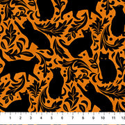 Hallow's Eve Cat Damask Orange