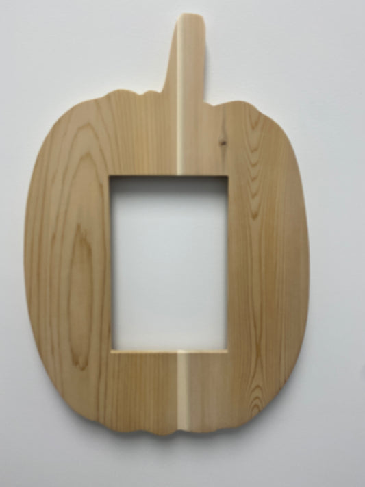 Handmade Wooden Tall Pumpkin Shaped Frame