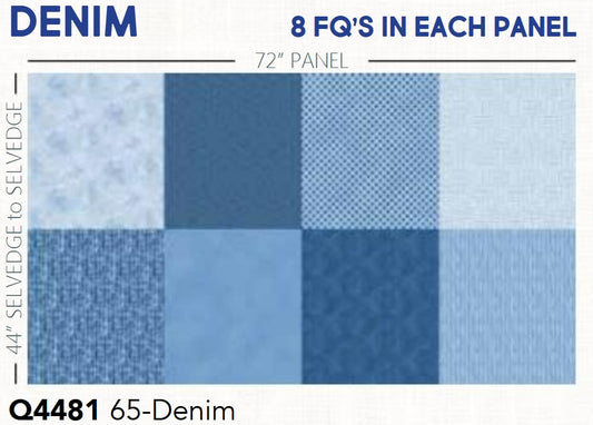 Fat Quarter Panel (44in x 72in) Denim