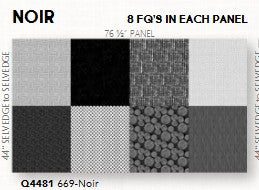 Fat Quarter Panel (44in x 72in) Noir