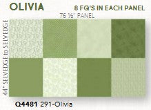 Fat Quarter Panel (44in x 72in) Olivia