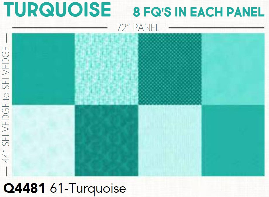 Fat Quarter Panel (44in x 72in) Turquoise