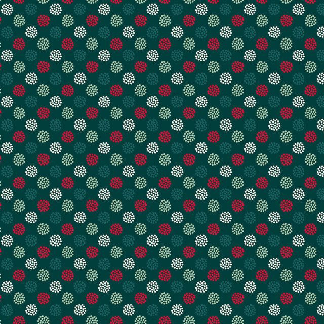 Holiday Stitches Berries Deep Green