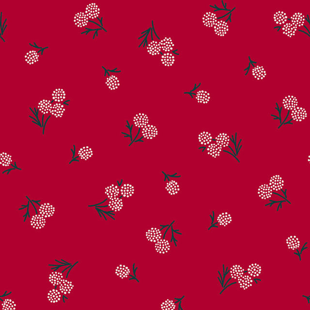 Holiday Stitches Stitched Berries Red