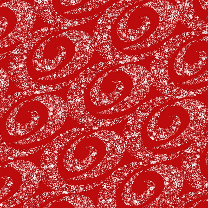 FQ Holiday Lane Red Swirling Snow - 9621-88