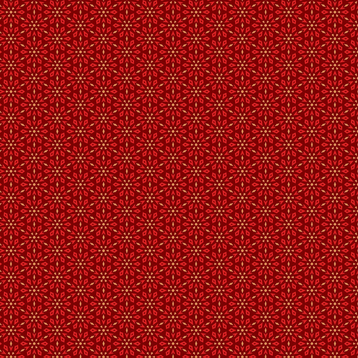 Holly Jolly Calico Crimson Geometric
