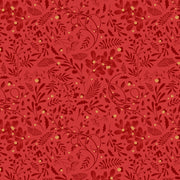 Holly Jolly Calico Crimson Swirls Foliage