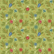 Holly Jolly Calico Evergreen Pine Bough Ornaments