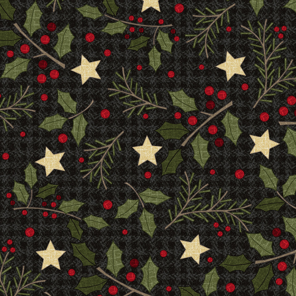 Holly Jolly Flannel Holly Black