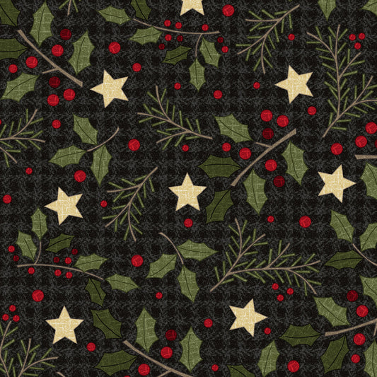 Holly Jolly Flannel Holly Black