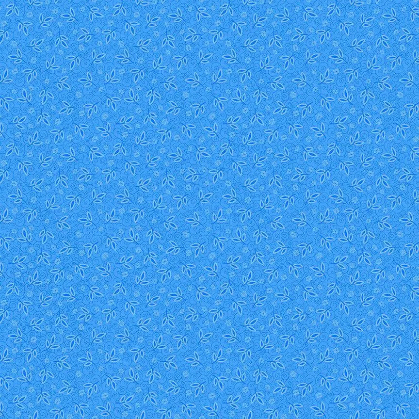 FQ Indigo Garden Allover Leaves Blue