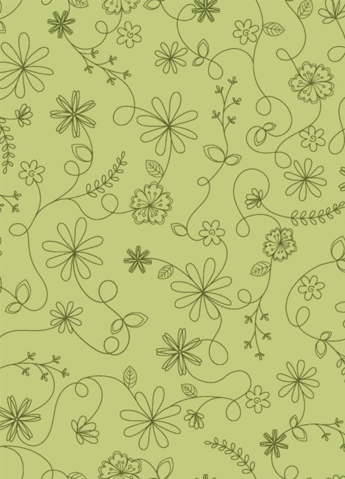 FQ Swirl Floral Green