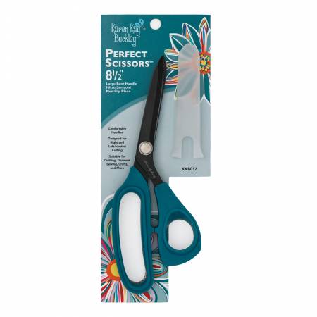 Perfect Scissors Teal 8-1/2in Bent Handle Micro-serrated Blade KKB032