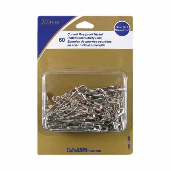 KLASSE´ Curved Safety Pin 60pcs - 38mm Size 2