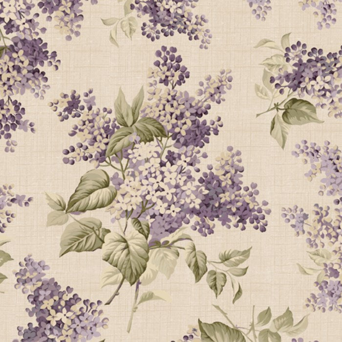 FQ Lavender & Lace Tossed Floral Beige