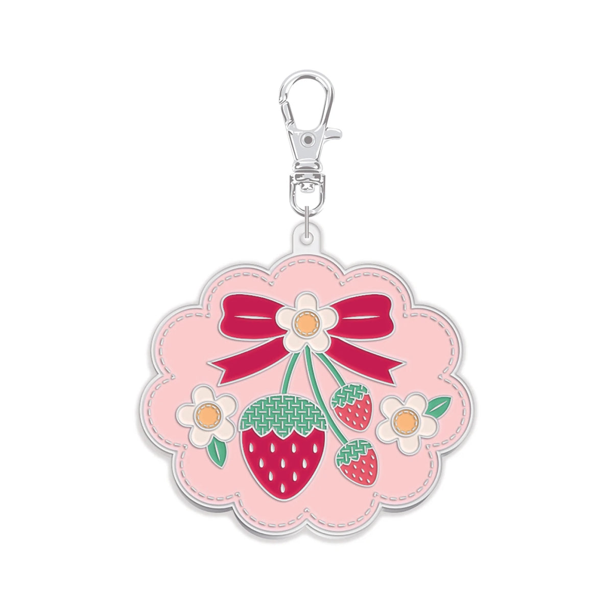 Lori Holt Enamel Happy Charm Strawberry Crush