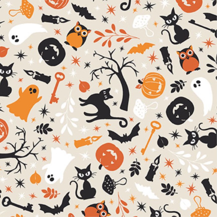 Pumpkins & Potions Cats & Ghosts Cream - MAS10571-E