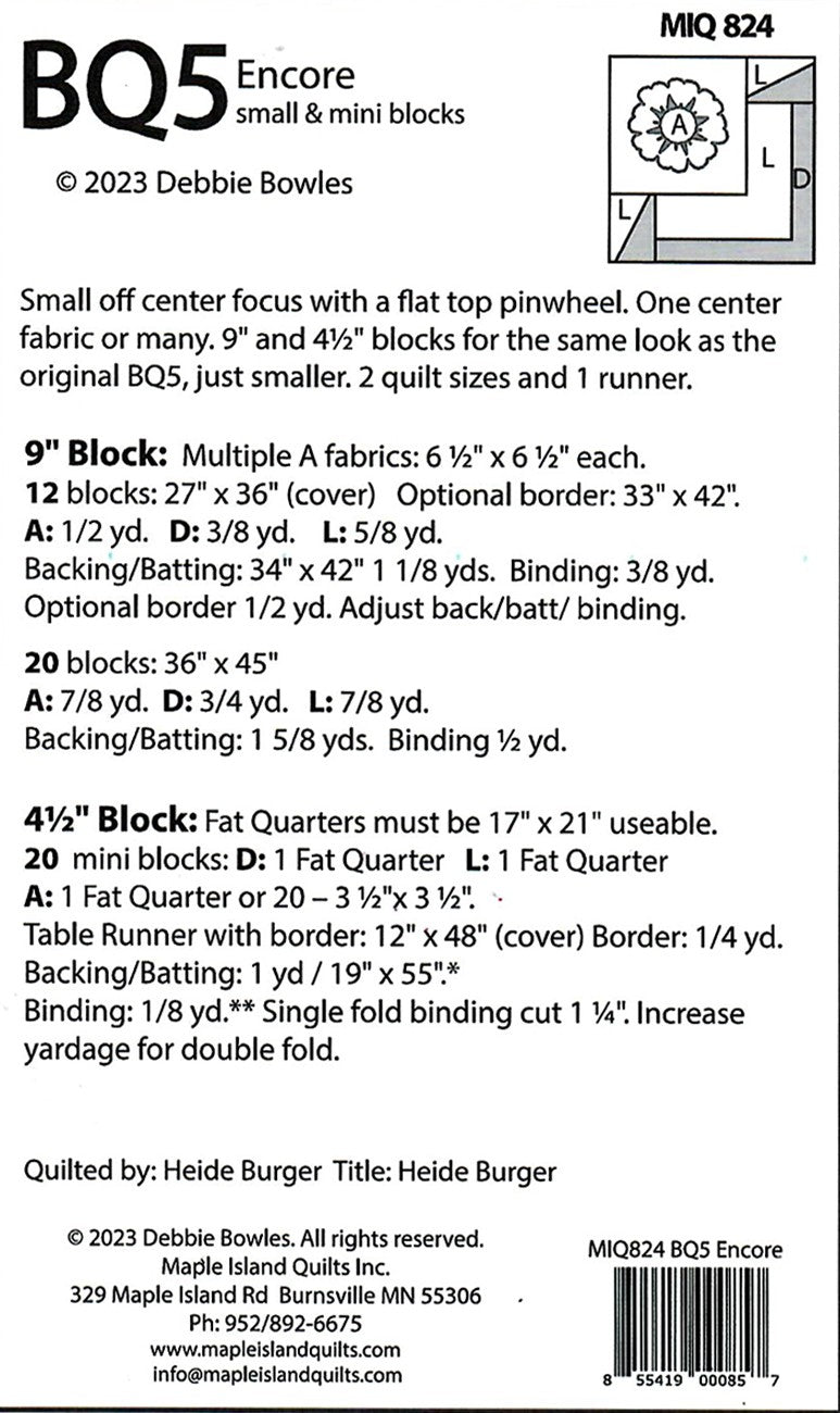 Maple Island Quilts BQ5 - MIQ825