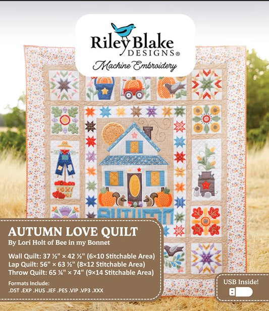 Machine Embroidery Autumn Love Quilt Projects (USB)