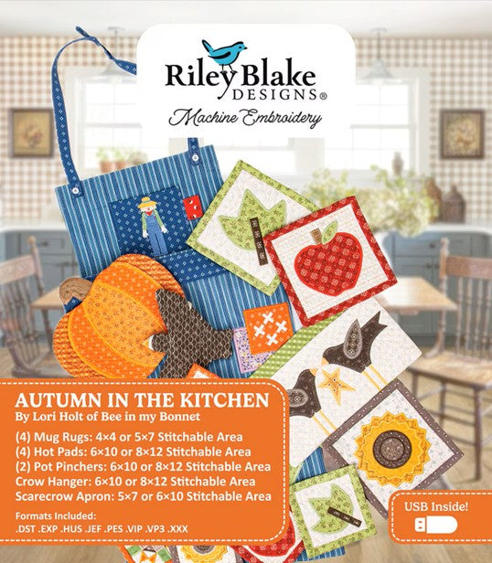 Machine Embroidery Autumn in the Kitchen Projects (USB)