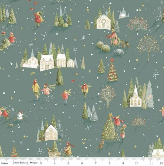 Magical Winterland Winter Scene Green