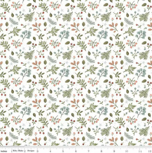 Magical Winterland Foliage White