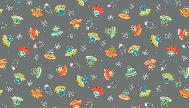 Outer Space Alien Scatter Grey - MX2272-S