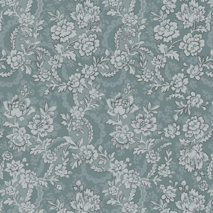 Moonwashed Swirly Flowers Blue