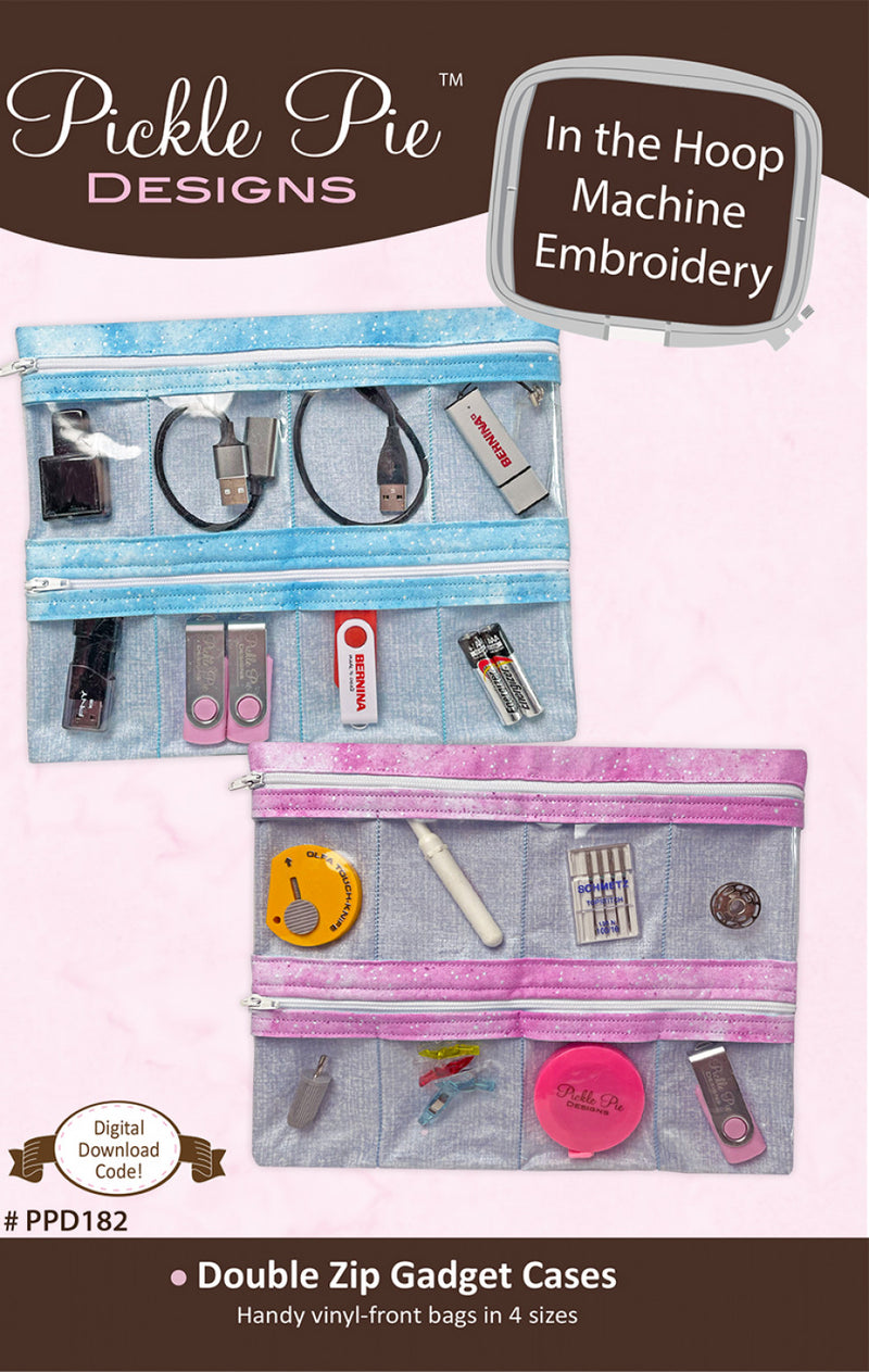 Double Zip Gadget Cases In the Hoop Machine Embroidery Designs - PPD182