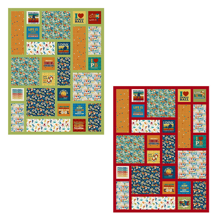 Tossed Pickleball Tiles Quilt Pattern