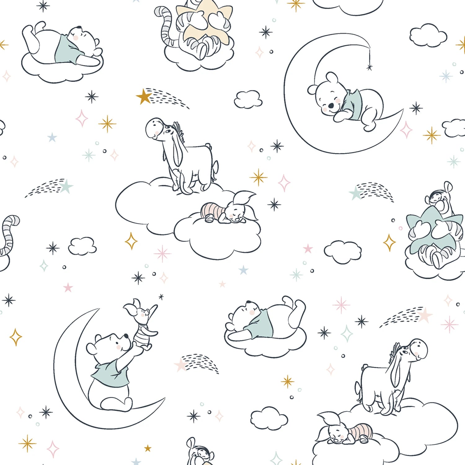 FQ-Pooh And Friends White Print