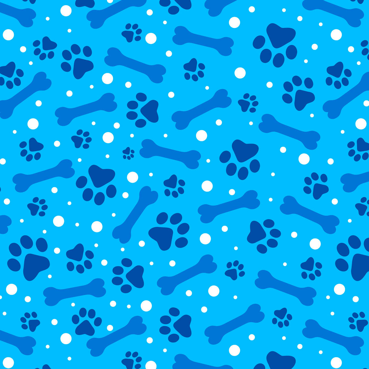 Potpourri of Novelty Paws & Bones Blue