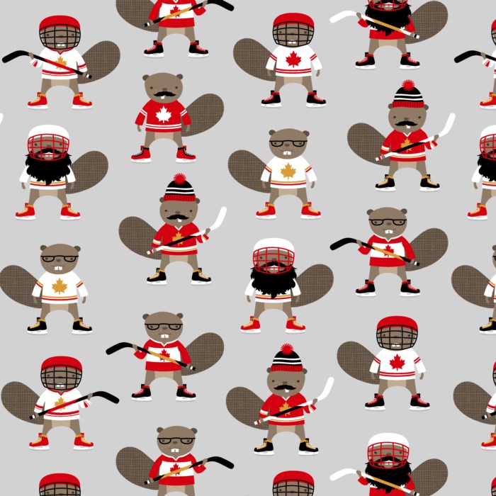 Proudly Canadian Beaver Hockey Grey