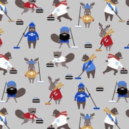 Purely Canadian EH!  FLANNEL Critters Curling Titanium