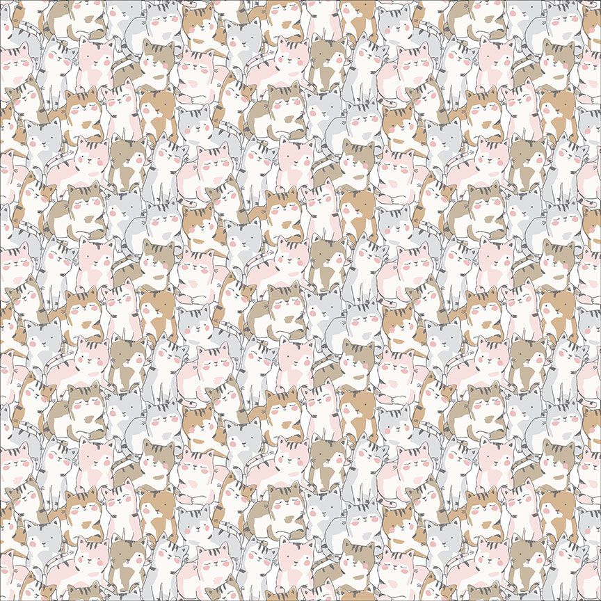 Purrfection Flannel Packed Cats Multi