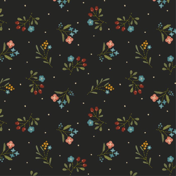 Woolly Whims Floral Black