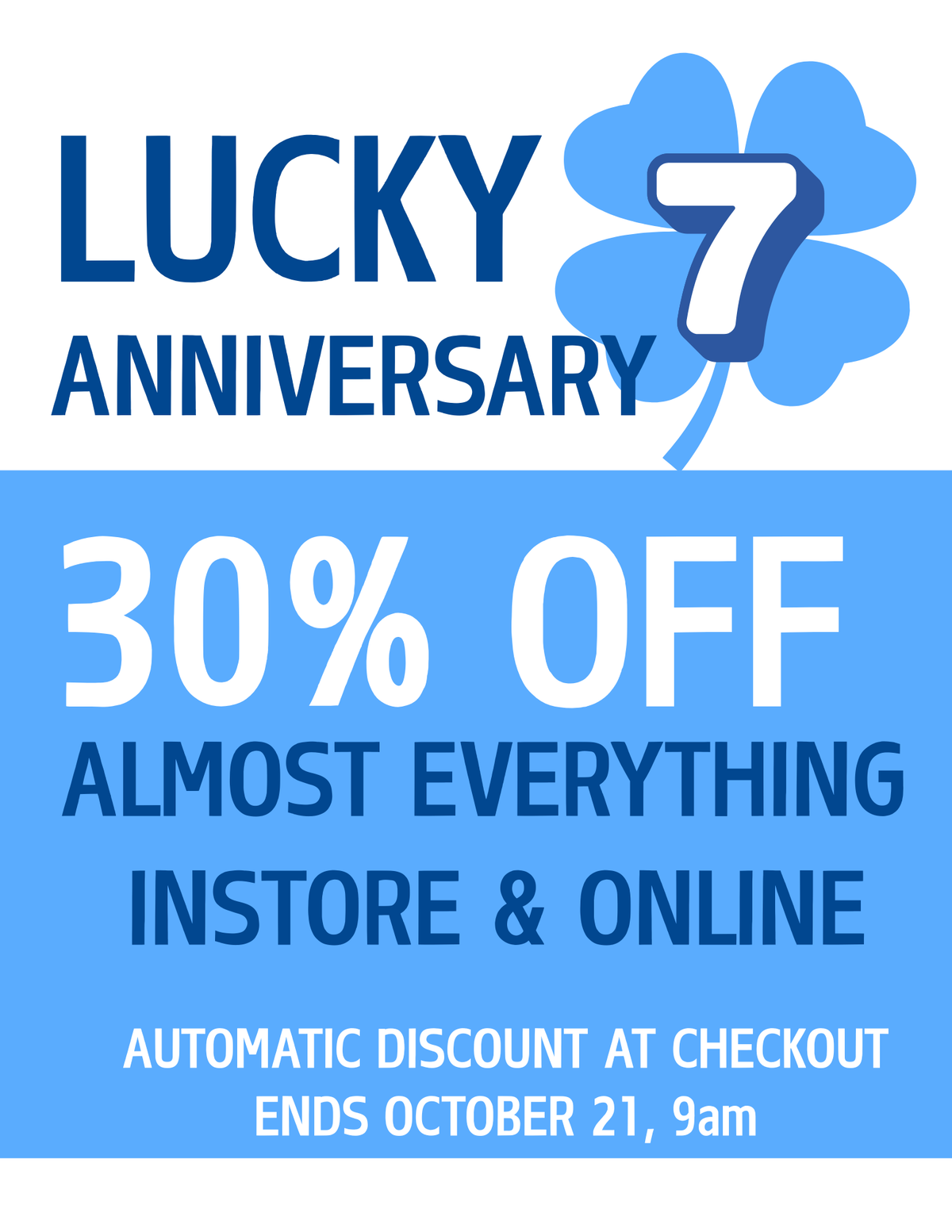 Lucky 7 Anniversary sale