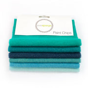 Sue Spargo - 5" x 5" Paint Chips - Sparkle Wool Teal (6ct)